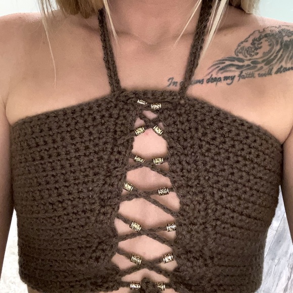 Brown crochet top - Picture 2 of 3